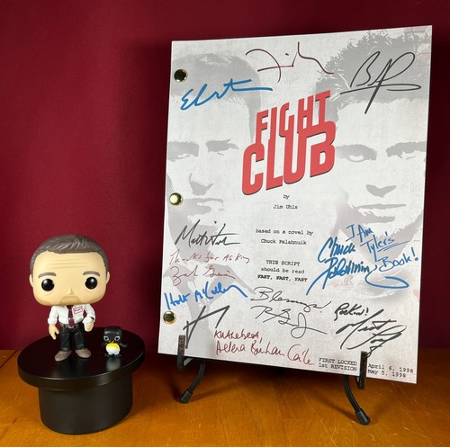 Fight club script signed - script, signed-