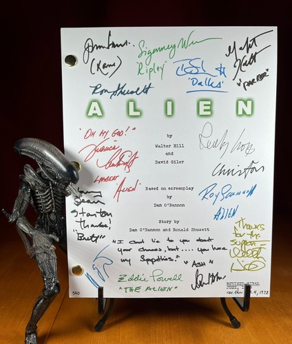 Alien script signed autograph - alien,