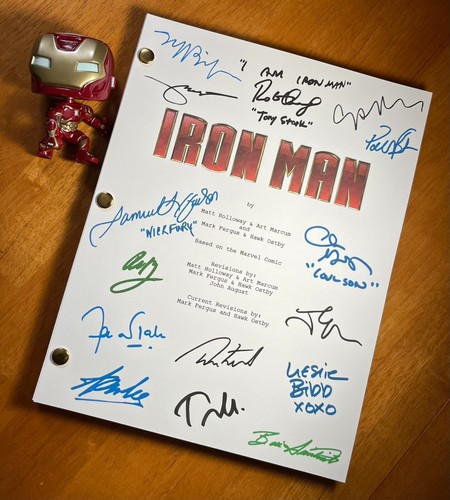 Iron man script signed - iron, signed-